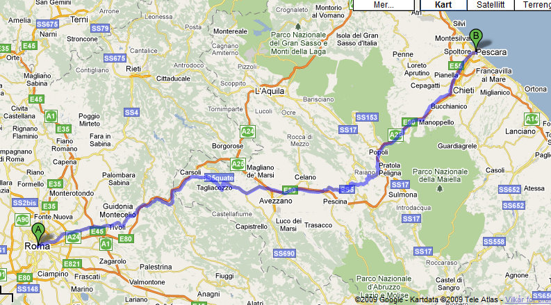 Roma Pescara from google maps
